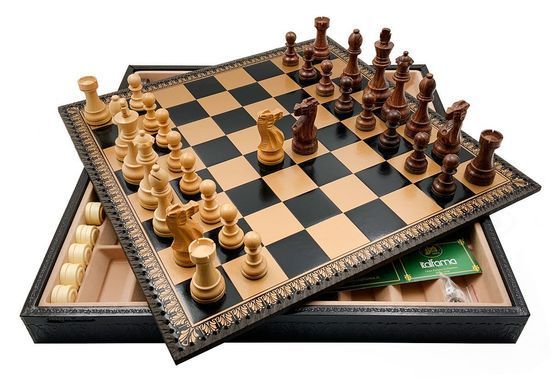 Подарочный набор Italfama "Classico Palissandro Dorato" шахматы шашки, нарды