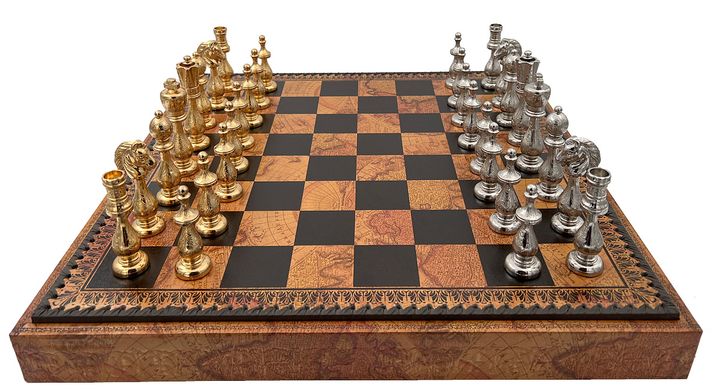 Подарунковий набір Italfama "Arabescato" шахи, шашки, нарди 48 х 48 см