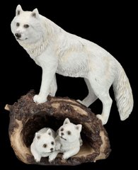 Колекційна статуетка Біла вовчиця з вовченятами