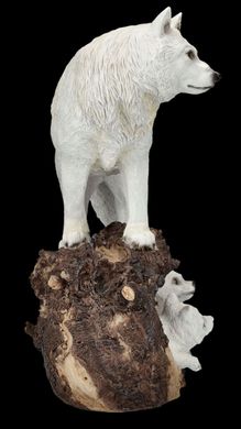 Колекційна статуетка Біла вовчиця з вовченятами