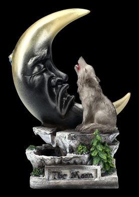 Колекційна статуетка Вовк виє на місяць з підставкою для благовоній