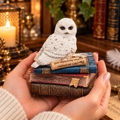 Шкатулка &laquo;Біла сова на книгах &mdash; Охоронниця знань&raquo;  11 см