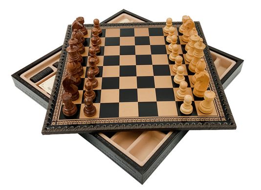 Подарунковий набір Italfama "Classico" шахи, шашки, нарди G250-76S+219GN
