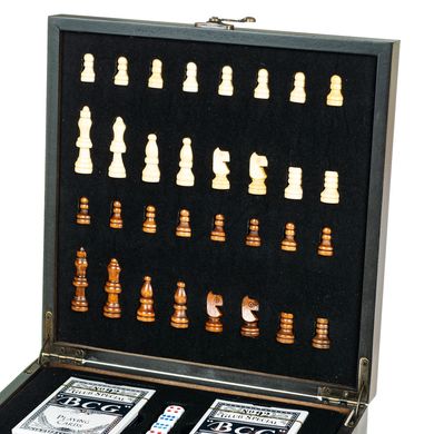 Подарунковий ігровий набір 3 в 1 Шахи, Карти та Доміно 8718-001