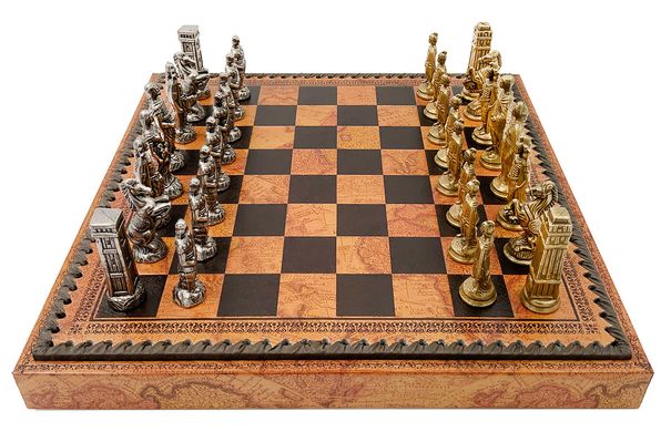 Подарунковий набір Italfama "Romani vs Barbari" шахи, шашки, нарди 93M+219MAP