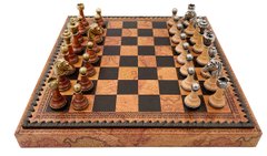 Подарунковий набір Italfama "Staunton" шахи, шашки, нарди 141MW+219MAP